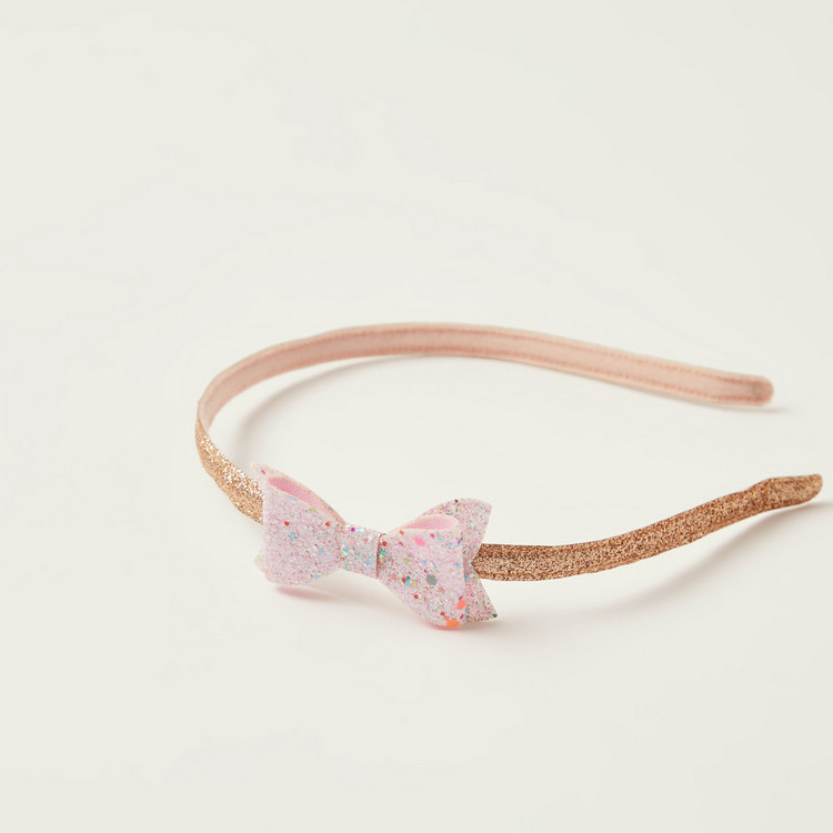 Charmz Hair Band with Glitter Bow Applique