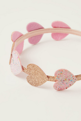 Charmz Hair Band with Heart Shaped Applique Detail