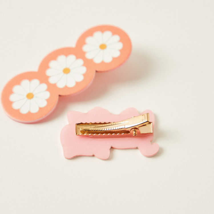 Charmz Floral and Cat Hair Clip - Set of 2
