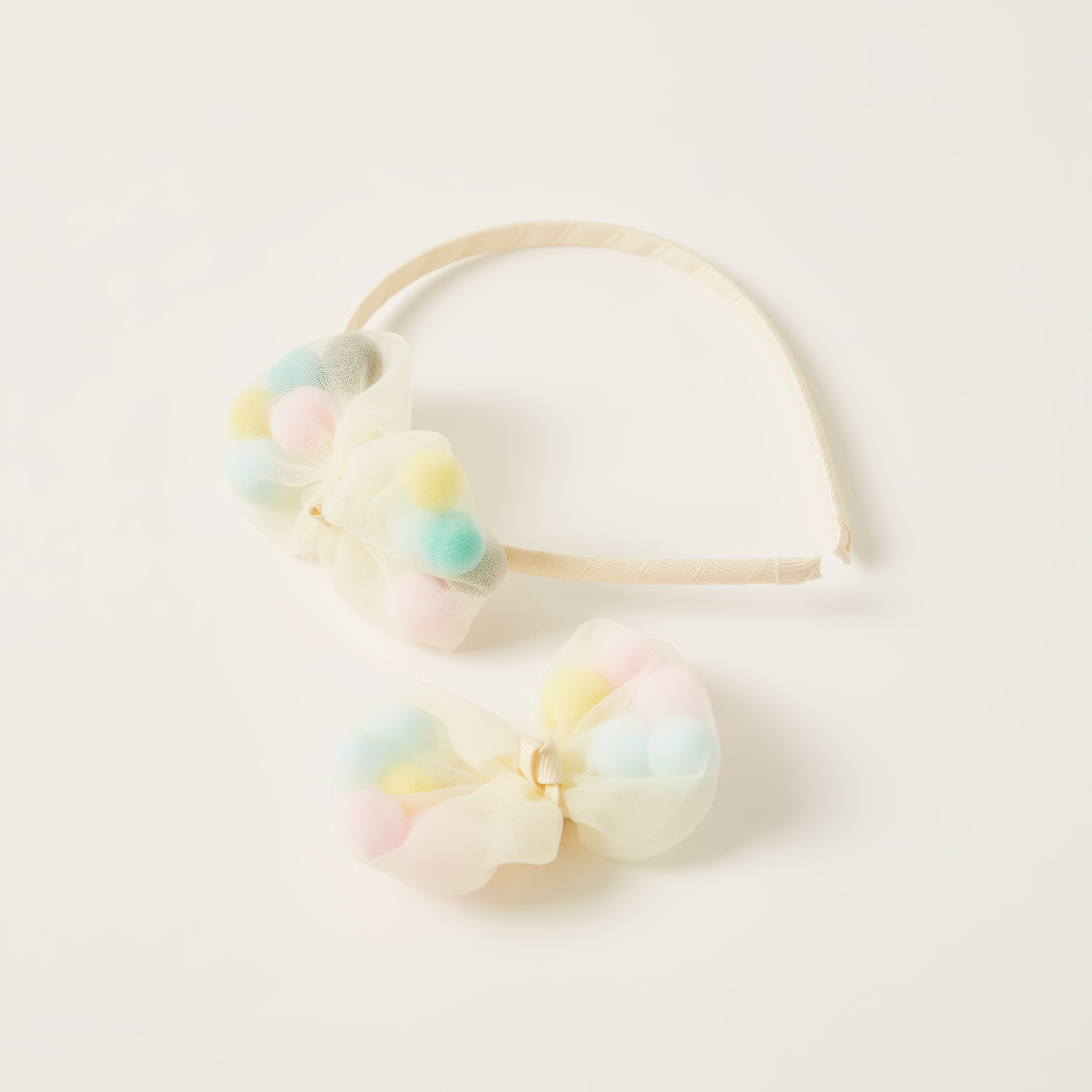 Charmz Bow Accented Hairband and Hair Tie-baby-girls-accessories-hairaccessories-image-1