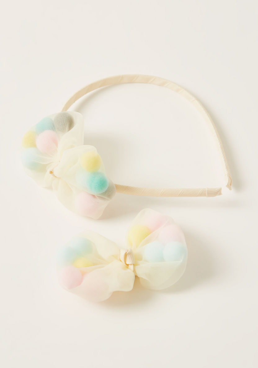 Charmz Bow Accented Hairband and Hair Tie-Hair Accessories-image-0