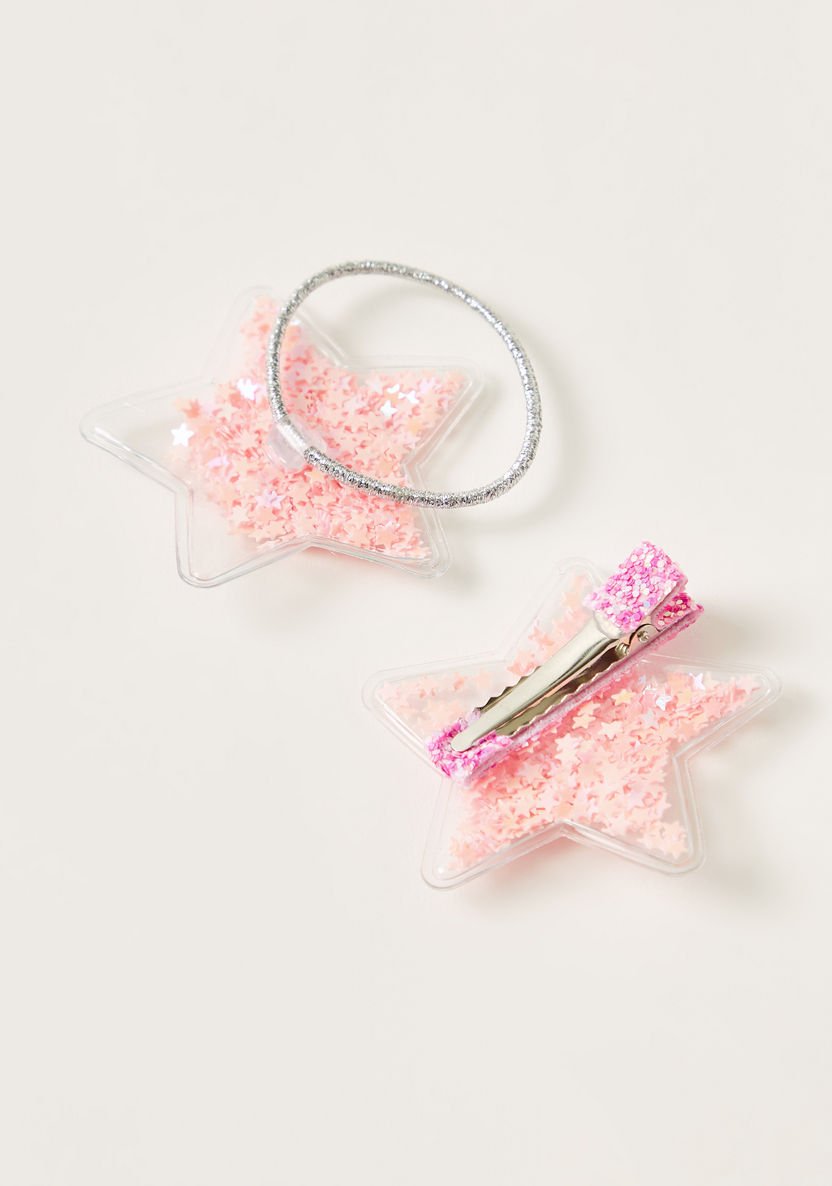 Charmz Star Accented Hair Clip and Hair Tie set-Hair Accessories-image-1
