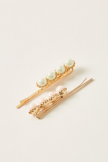 Charmz Embellished 4-Piece Hair Pin and Hair Clip Set