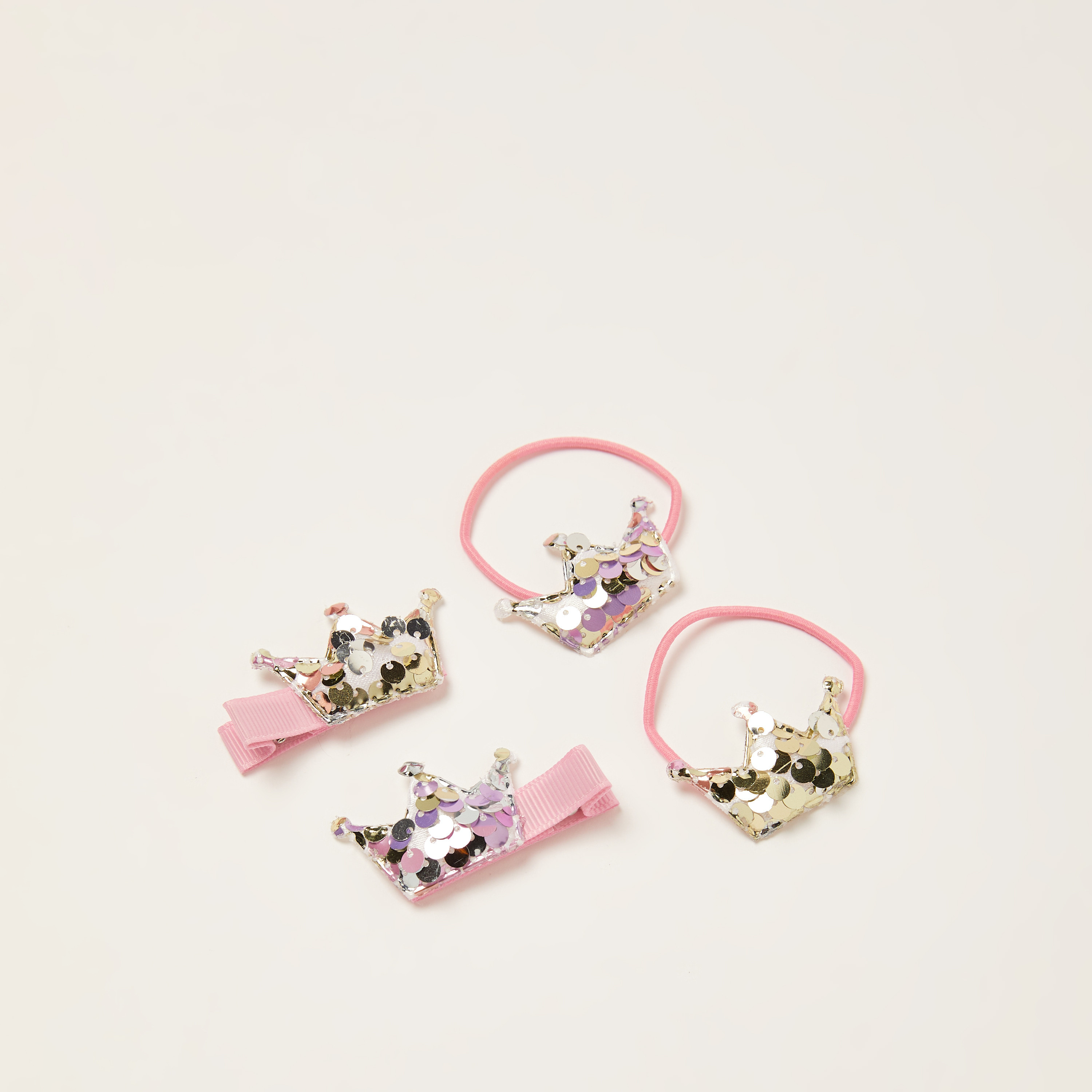 Charmz Hair Tie with Crown Accent - Set of 2-baby-girls-accessories-hairaccessories-image-1