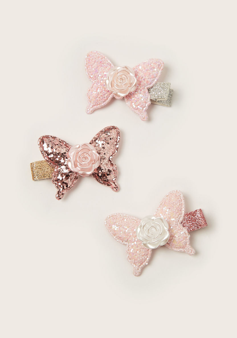 Charmz Embellished Butterfly Accented Hair Clip - Set of 3-Hair Accessories-image-0