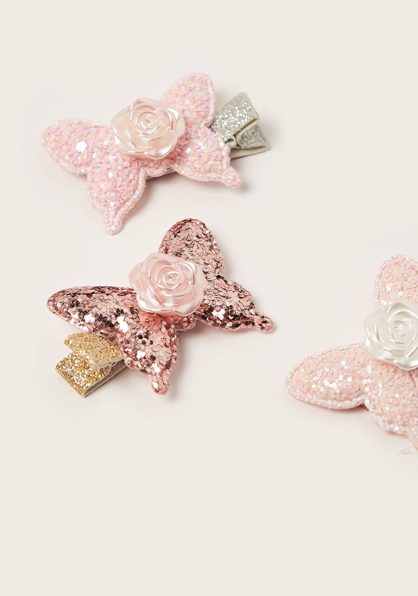 Charmz Embellished Butterfly Accented Hair Clip - Set of 3-Hair Accessories-image-1
