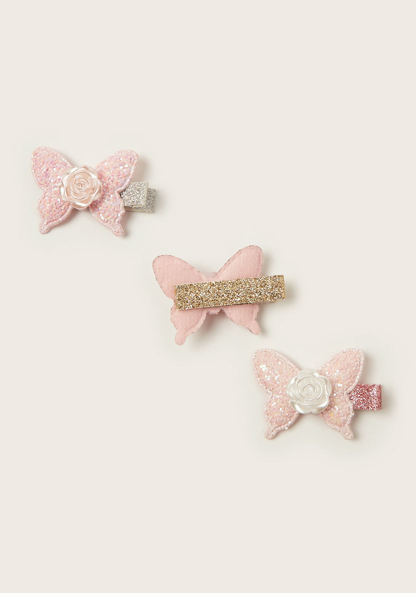 Charmz Embellished Butterfly Accented Hair Clip - Set of 3-Hair Accessories-image-2