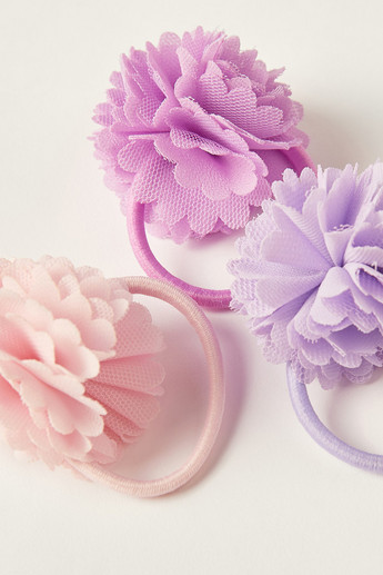 Charmz Floral Accented Hair Tie - Set of 3