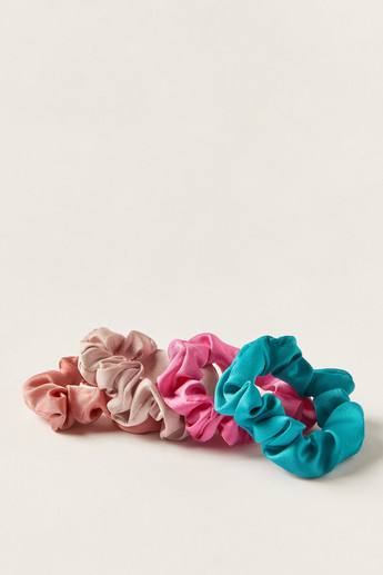 Solid Hair Scrunchie - Set of 4