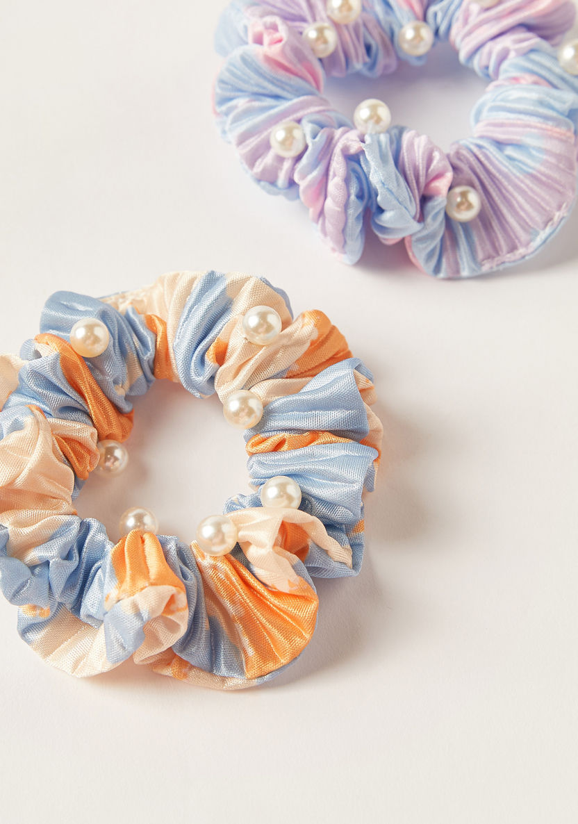 Charmz Embellished Hair Scrunchie - Set of 2-Hair Accessories-image-1