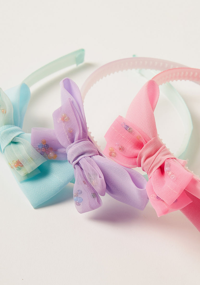 Charmz Hairband with Bow Accent - Set of 3-Hair Accessories-image-2