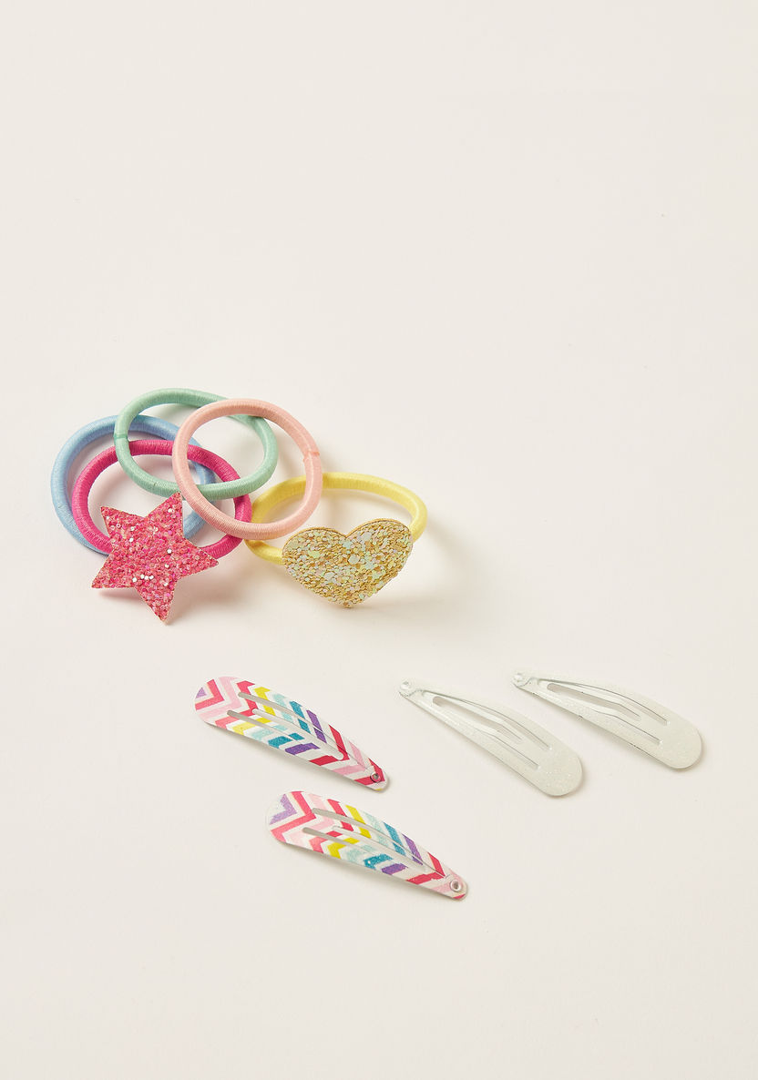 Charmz 9-Piece Hair Tie and Clip Set-Hair Accessories-image-0