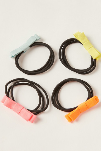 Charmz Bow Accented Hair Tie - Set of 4