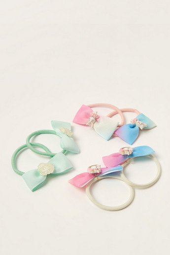 Charmz Bow Accented Hair Tie - Set of 6