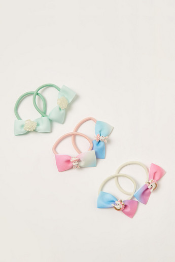 Charmz Bow Accented Hair Tie - Set of 6
