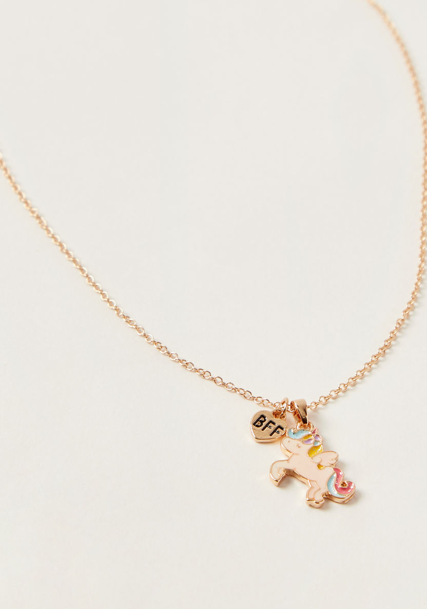 Charmz Unicorn Pendant Necklace with Lobster Clasp Closure - Set of 2-Jewellery-image-2