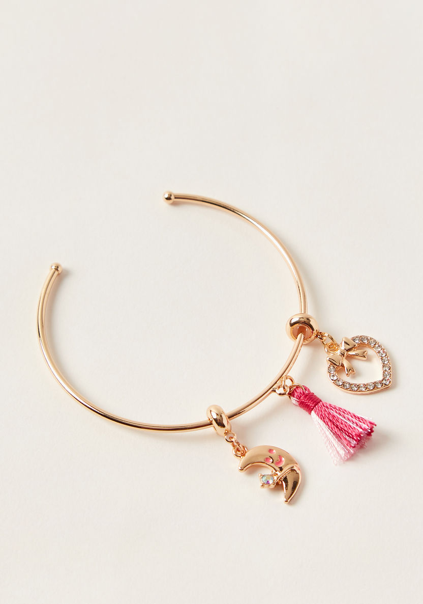 Charmz Tassel Accented Cuff Bracelet with Pendants-Jewellery-image-0