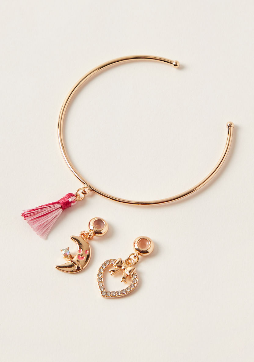 Charmz Tassel Accented Cuff Bracelet with Pendants-Jewellery-image-1