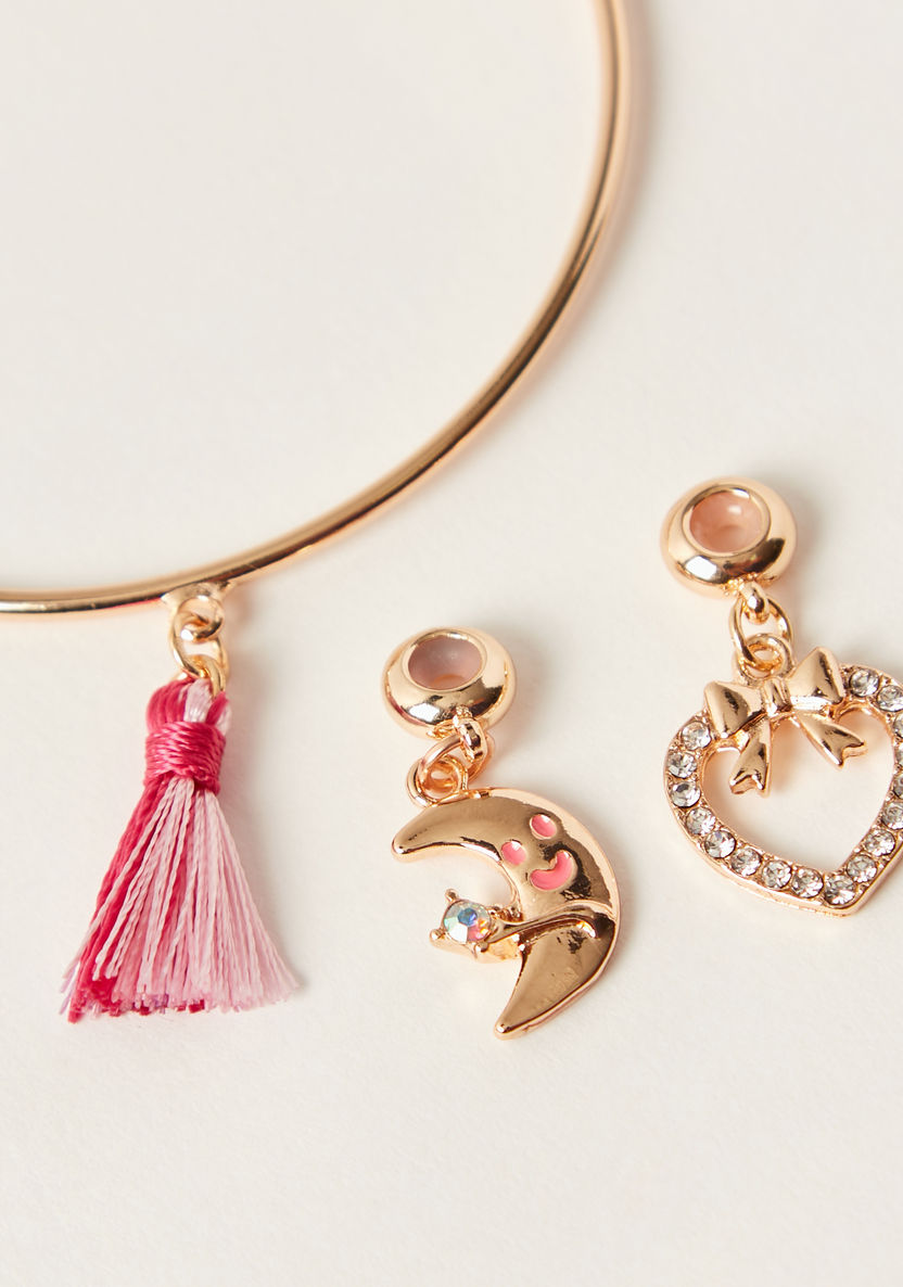 Charmz Tassel Accented Cuff Bracelet with Pendants-Jewellery-image-2