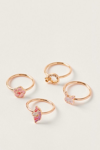Charmz Embellished Ring - Set of 4