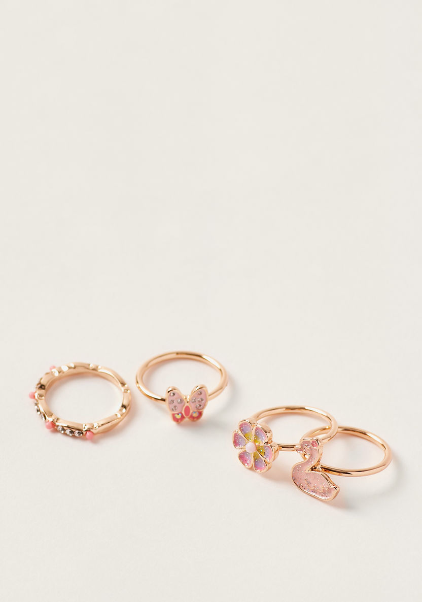Charmz Embellished Ring - Set of 4-Jewellery-image-0
