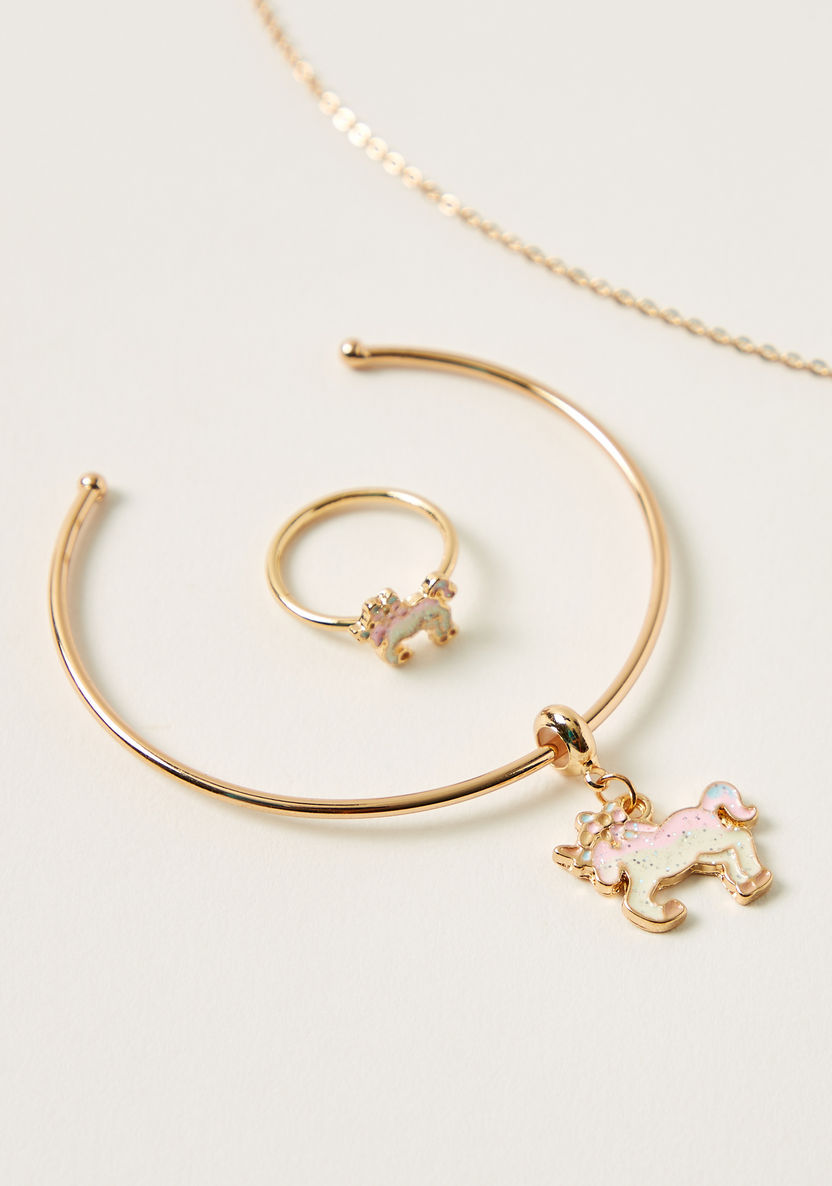 Charmz Unicorn Accented 4-Piece Jewellery Set-Jewellery-image-1