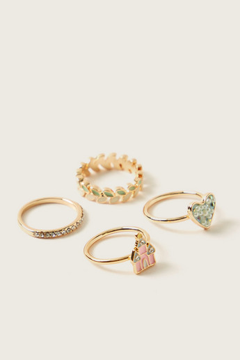 Charmz Embellished Ring - Set of 4