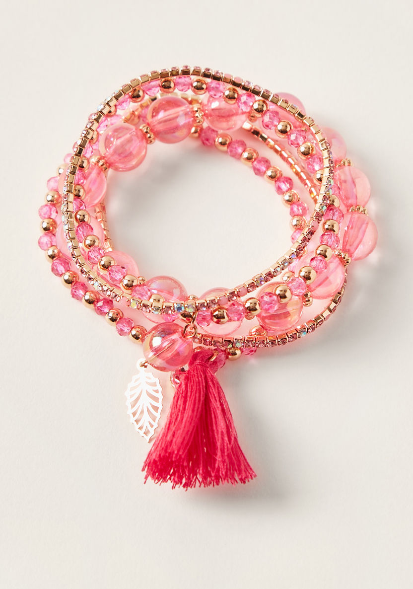 Charmz Beaded Bracelet with Charms - Set of 5-Jewellery-image-0