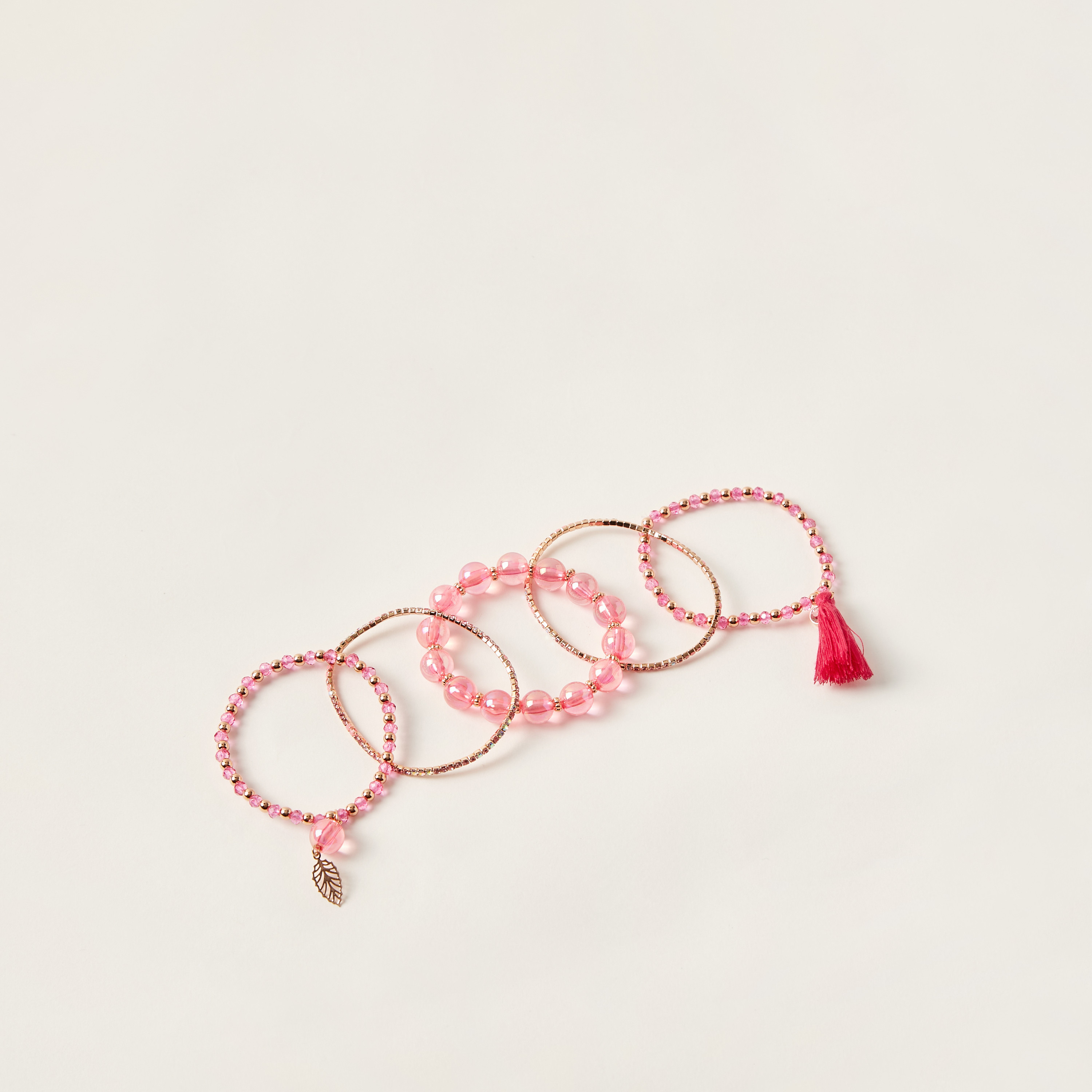 Charmz Beaded Bracelet with Charms - Set of 5-girls-accessories-jewellery-image-2