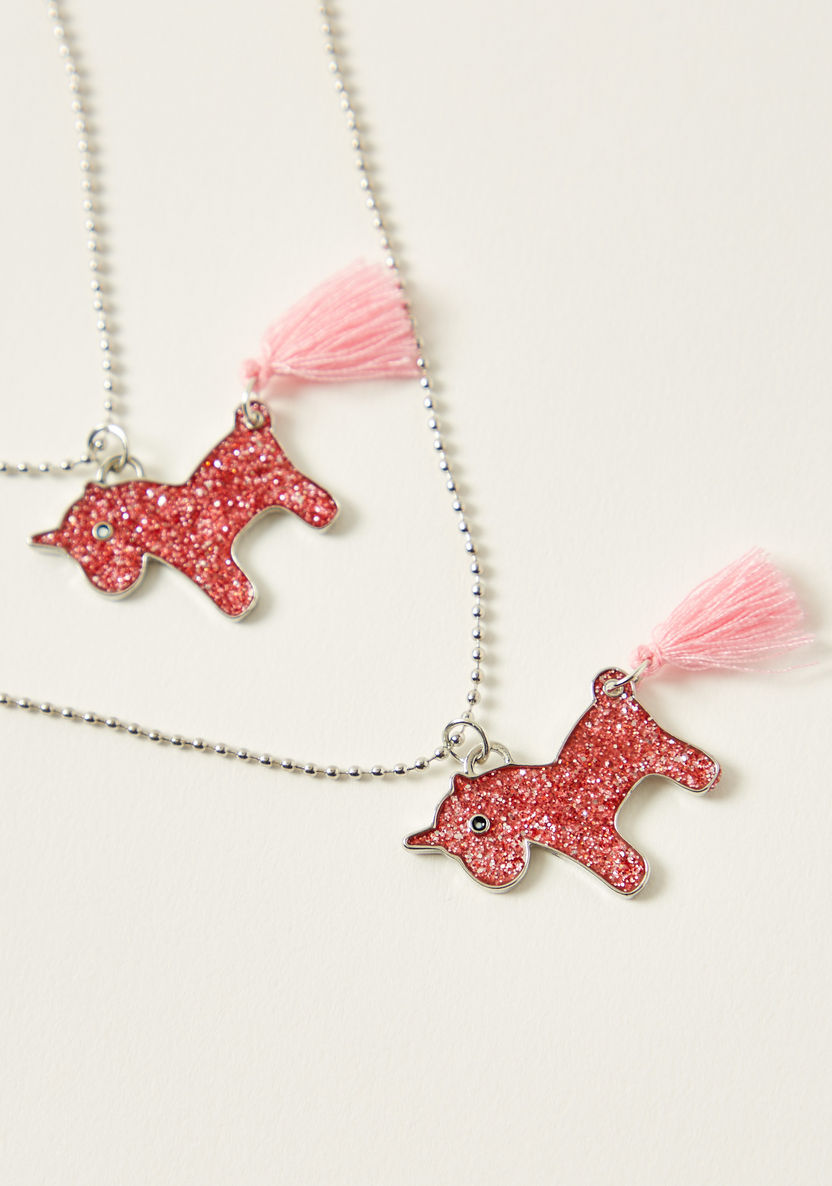 Charmz Unicorn Pendant Necklace with Lobster Clasp - Set of 2-Jewellery-image-1