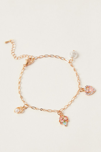 Charmz Embellished Anklet with Lobster Clasp Closure