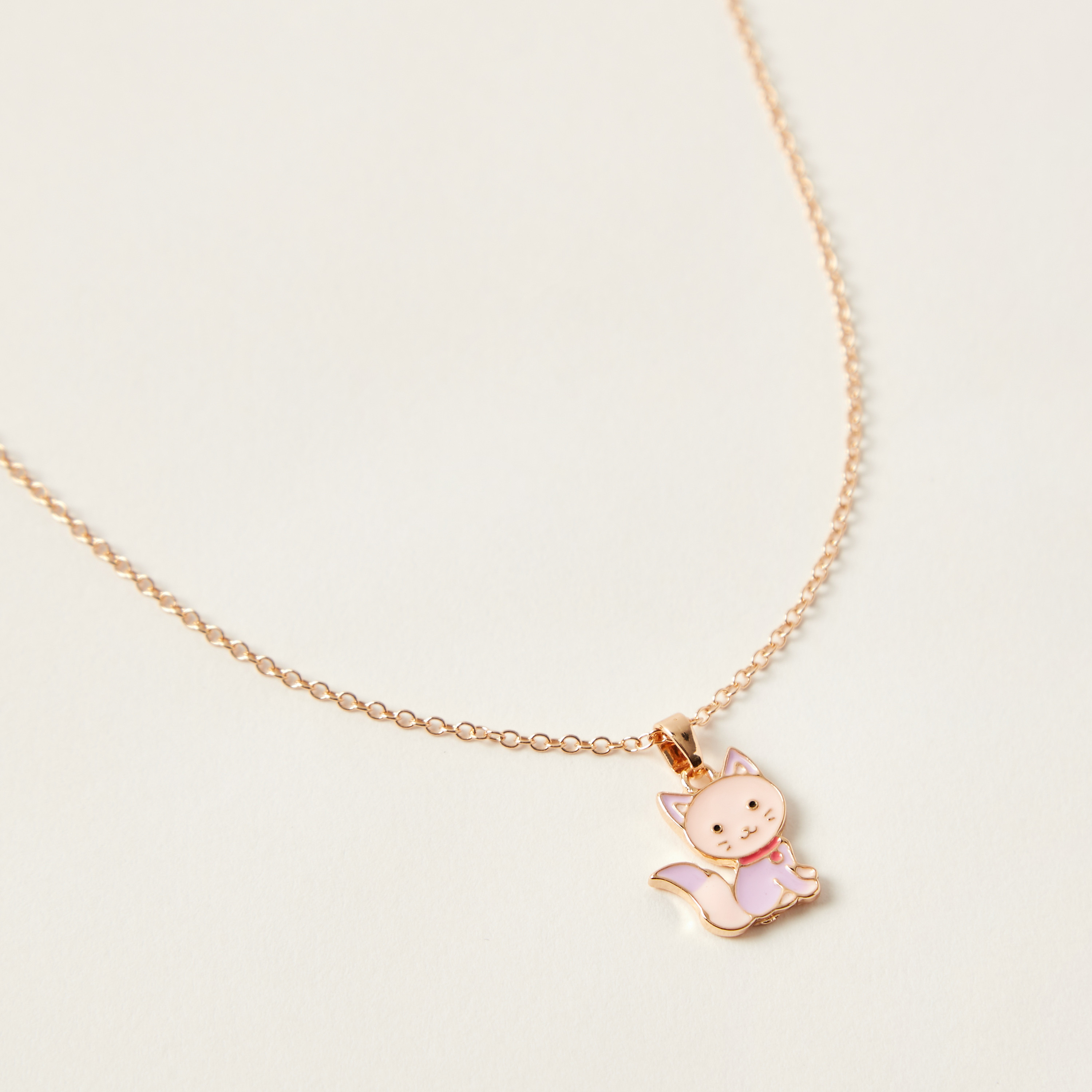 طقم عقد بدلاية قطة وخاتم وحلق مرصع من تشارمز-girls-accessories-jewellery-image-2