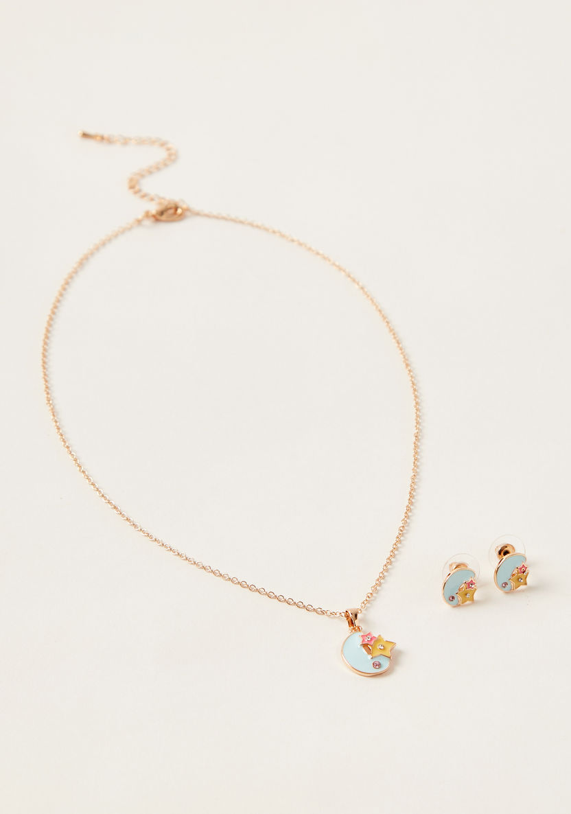 Charmz Pendant Necklace and Stud Earring Set-Jewellery-image-0