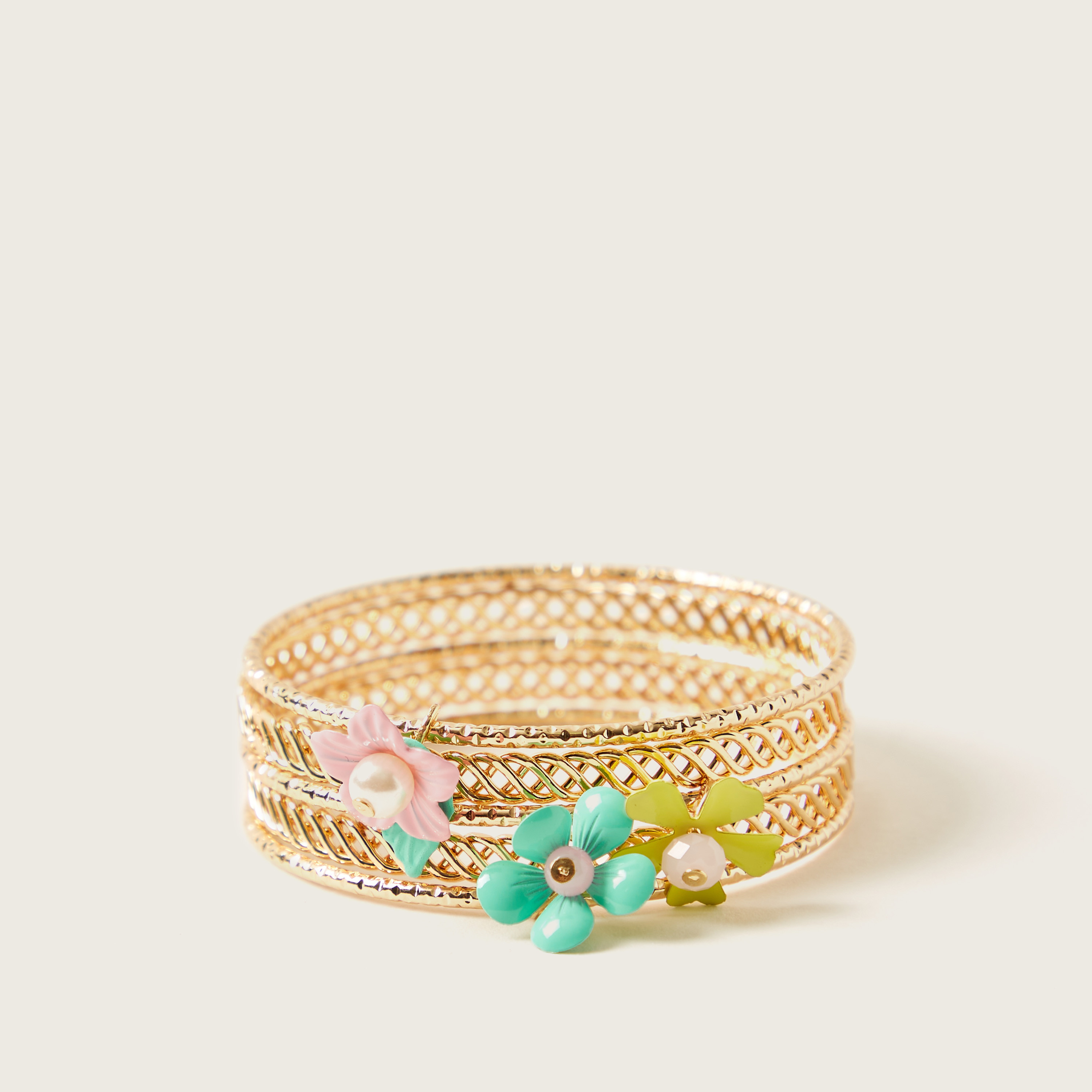 أساور ميتاليك متنوعة من تشارمز - طقم من 5 قطع-girls-accessories-jewellery-image-1