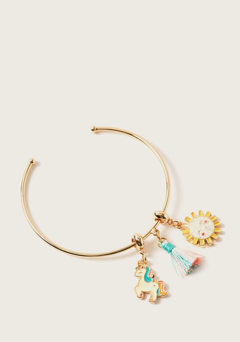Charmz Embellished Bracelet Cuff with Charms-Jewellery-image-0