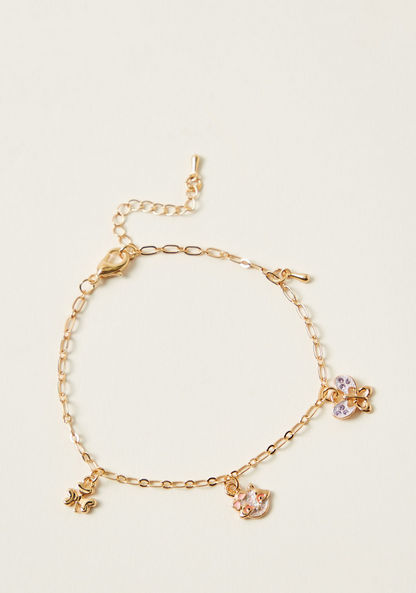 Charmz Embellished Anklet with Lobster Clasp Closure