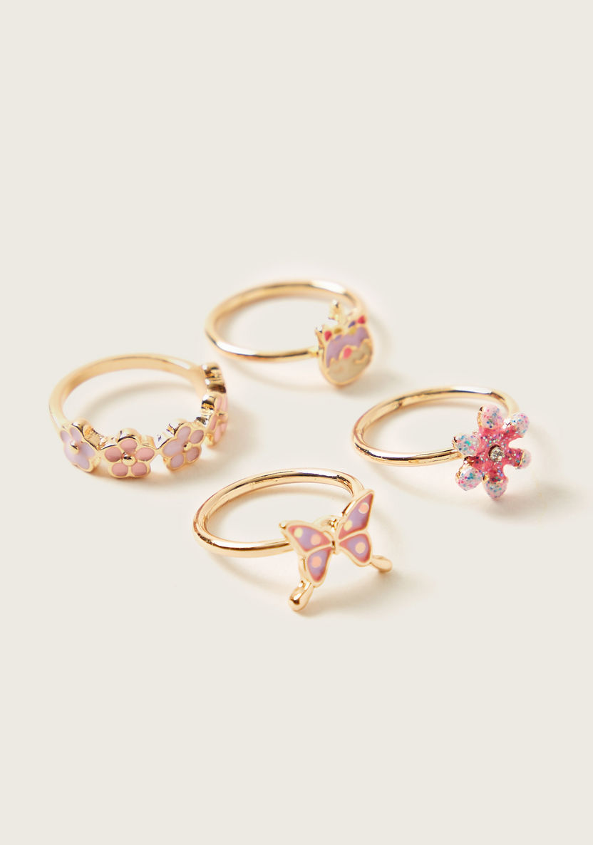 Charmz Embellished Ring - Set of 4-Jewellery-image-1