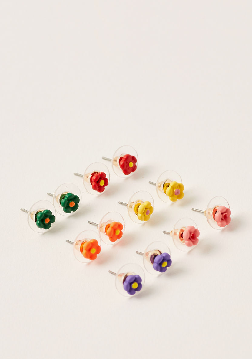 Charmz Floral Earrings - Set of 6-Jewellery-image-0