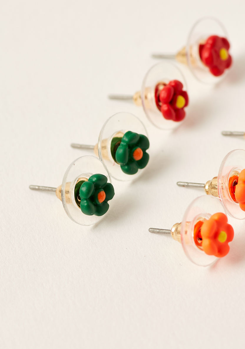 Charmz Floral Earrings - Set of 6-Jewellery-image-1