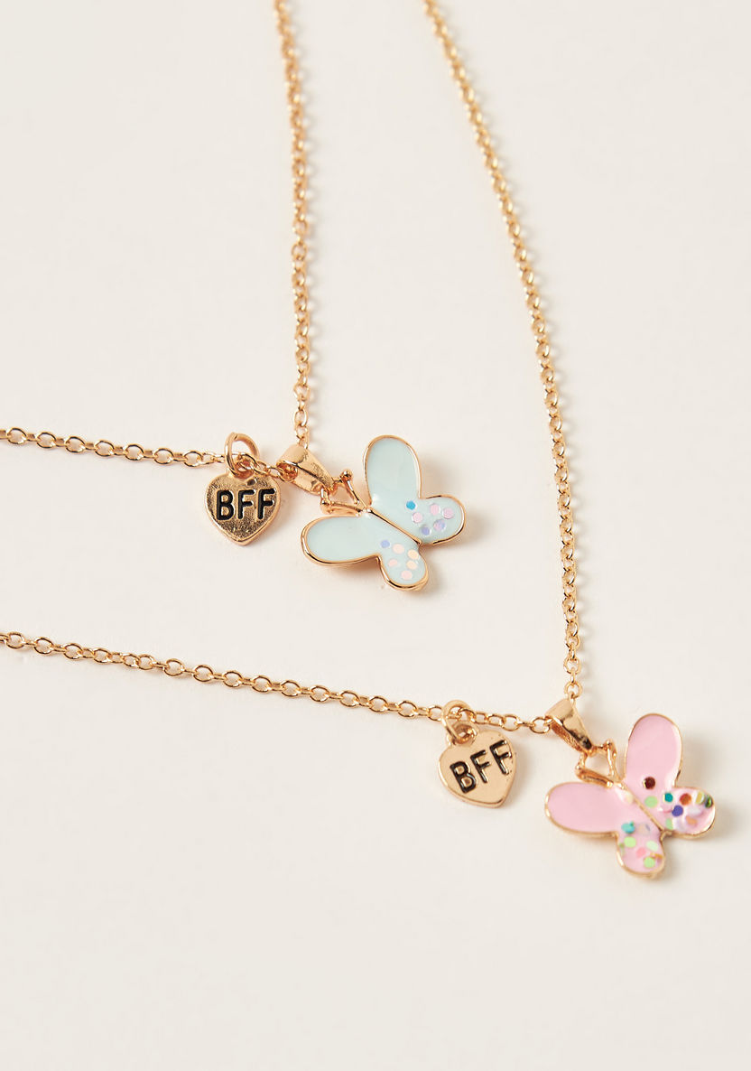 Charmz Necklace with BFF Charm and Butterfly Pendant - Set of 2-Jewellery-image-1