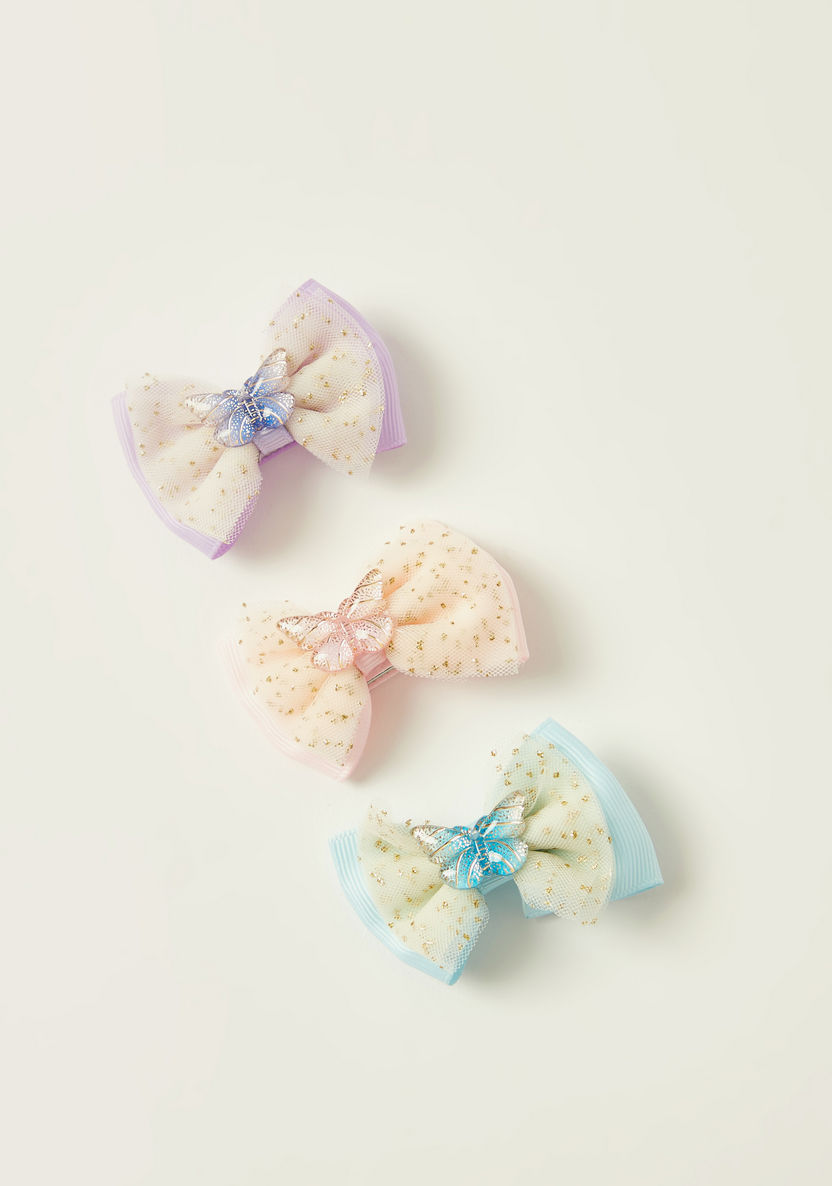 Charmz Bow Shaped Hair Clip with Glitter Detail - Set of 3-Hair Accessories-image-0