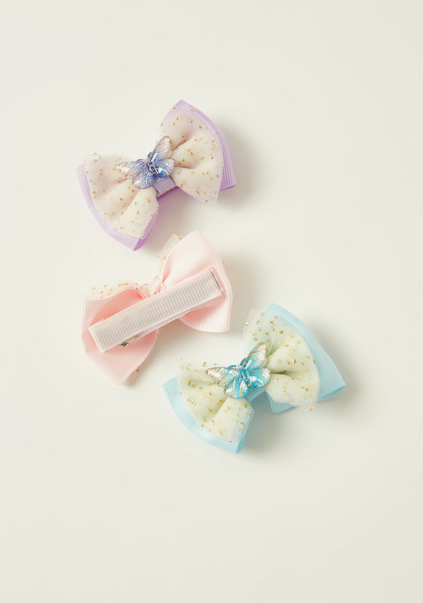 Charmz Bow Shaped Hair Clip with Glitter Detail - Set of 3-Hair Accessories-image-1