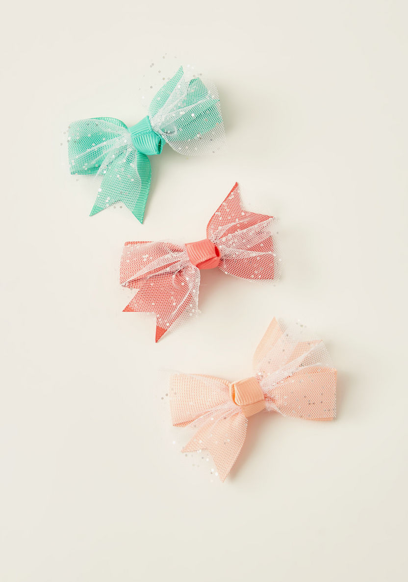 Charmz Bow Accented Hair Clip - Set of 3-Hair Accessories-image-0
