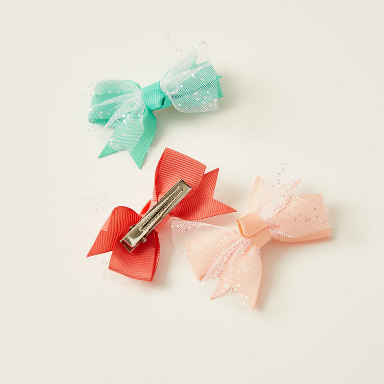 Charmz Bow Accented Hair Clip - Set of 3