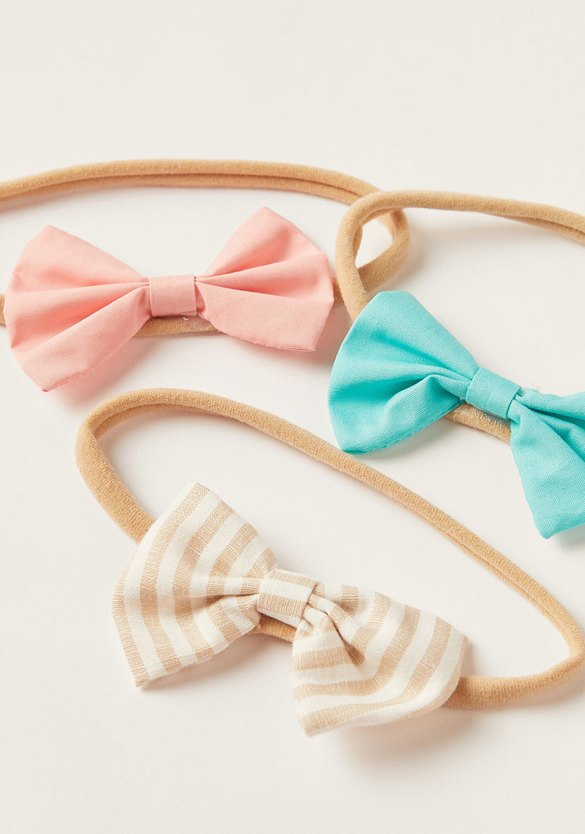 Charmz Bow Accented Hair Tie - Set of 3-Hair Accessories-image-1