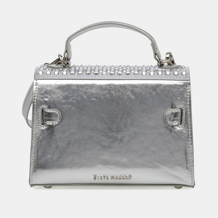 Steve Madden Embellished Satchel Bag with Detachable Strap