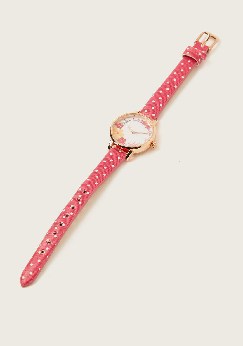 Charmz Printed Round Dial Watch-Watches-image-0