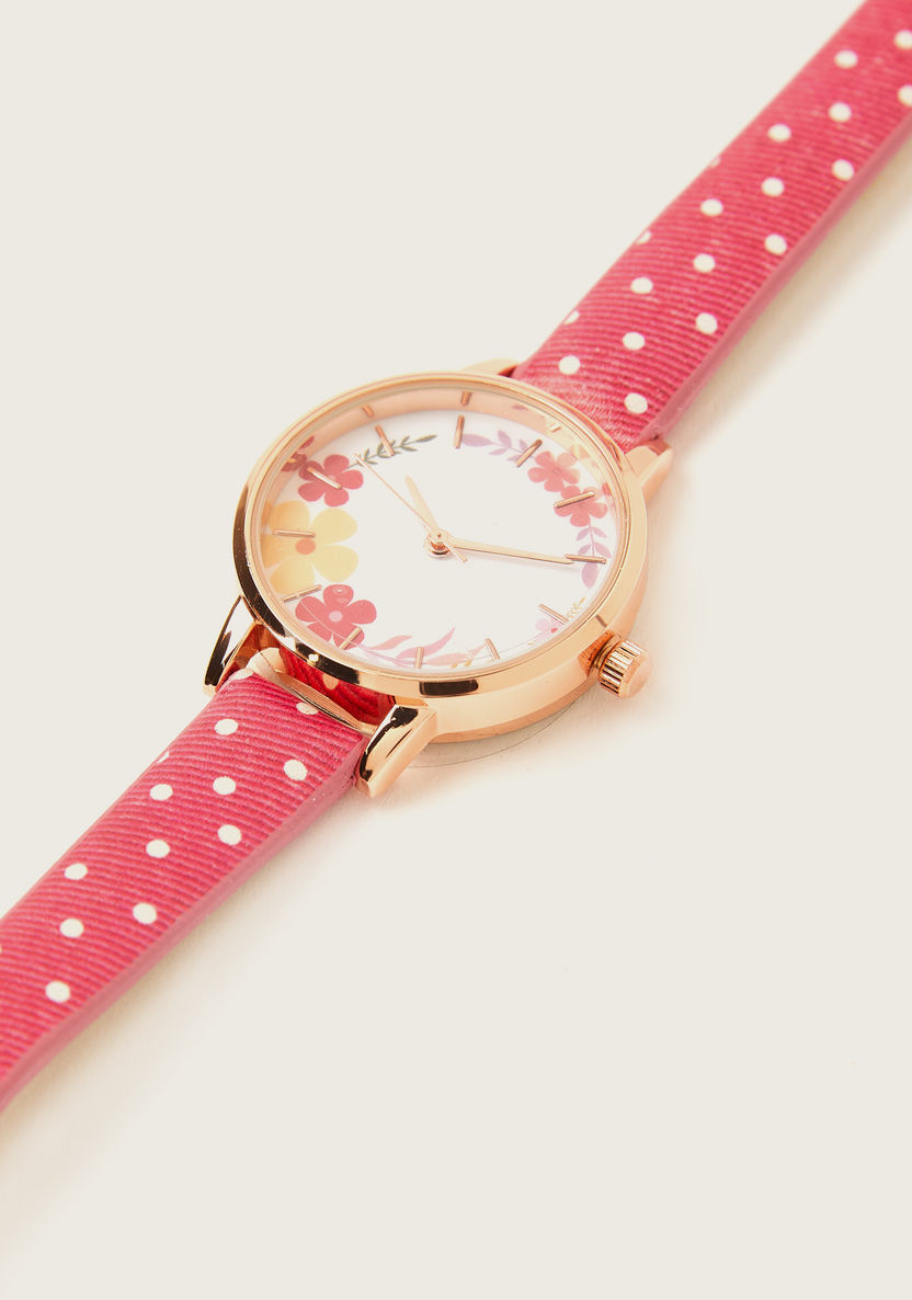 Charmz Printed Round Dial Watch-Watches-image-1
