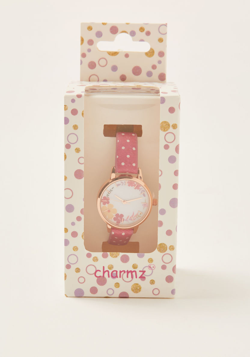Charmz Printed Round Dial Watch-Watches-image-3