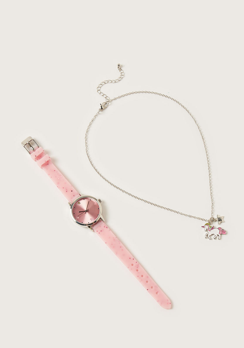Charmz Unicorn Pendant Necklace and Watch Set-Watches-image-0